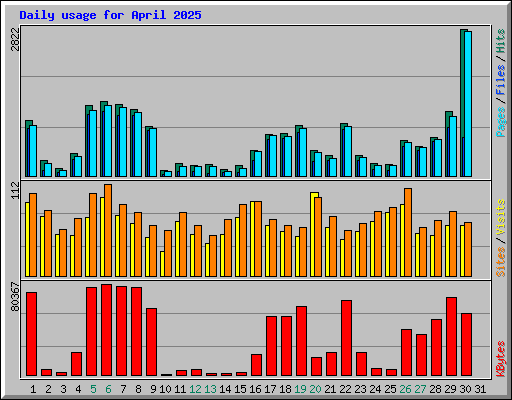 Daily usage for April 2025